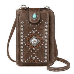 PHD-2117  American Bling Bling Studded  Phone Wallet/Crossbody