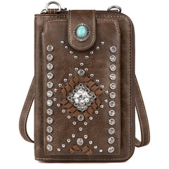 PHD-2117  American Bling Bling Studded  Phone Wallet/Crossbody