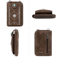 PHD-2117  American Bling Bling Studded  Phone Wallet/Crossbody