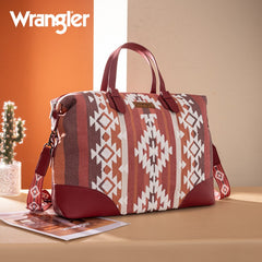 Wrangler Sherpa Aztec Canvas Duffle Bag