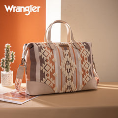 Wrangler Sherpa Aztec Canvas Duffle Bag