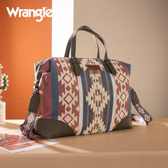 Wrangler Sherpa Aztec Canvas Duffle Bag