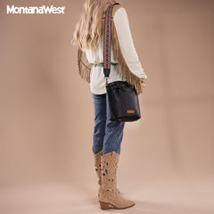 Montana West Double Compartments Crossbody Purse