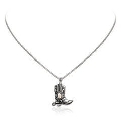 Wrangler Silver Boots Pendant Necklace Earrings Set