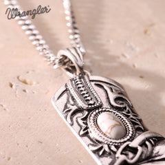 Wrangler Silver Boots Pendant Necklace Earrings Set
