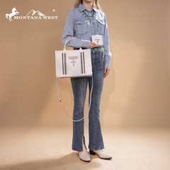 Montana West Whipstitch Concealed Carry Tote With Matching Bi-Fold Wallet