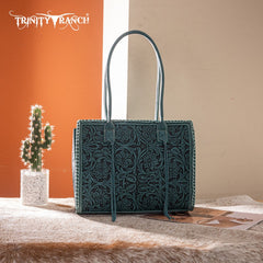 Montana West Floral Tooled Tote Bag
