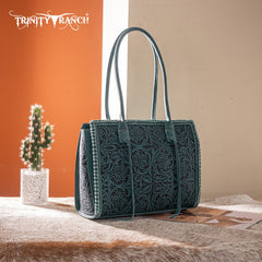 Montana West Floral Tooled Tote Bag