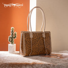 Montana West Floral Tooled Tote Bag