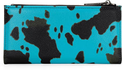 WG133-212 Wrangler Cow Print Bi-Fold Wallet - Turquoise