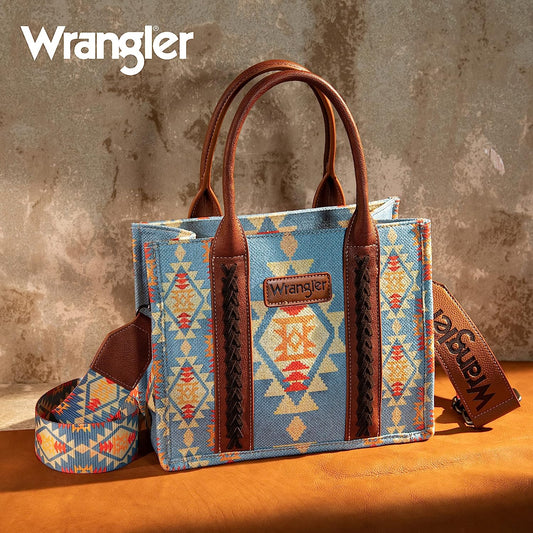 Wrangler Southwestern Print Small Canvas Tote/Crossbody