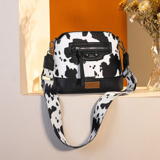 Wrangler Zippered Cow Print Crossbody Bag - Montana West World