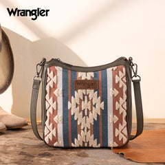 Wrangler Sherpa Aztec Canvas Crossbody