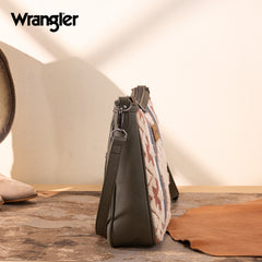 Wrangler Sherpa Aztec Canvas Crossbody