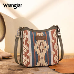 Wrangler Sherpa Aztec Canvas Crossbody
