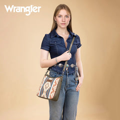 Wrangler Sherpa Aztec Canvas Crossbody