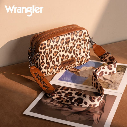 Wrangler Dual Zipper Stitch Crossbody Bag