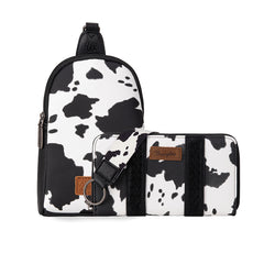 WRANGLER COW PRINT BAG SET