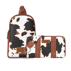 WRANGLER COW PRINT BAG SET