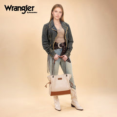 Wrangler Cow Print Chain Tote With Wallet Set