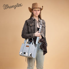 Wrangler Concealed Carry Leopard/Crocodile/Cow Pattern Tote/Crossbody Bag
