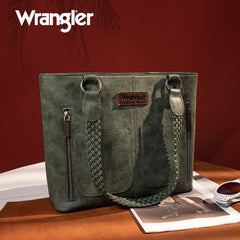 Wrangler Braided Detail Multi Pockets Concealed Carry Tote