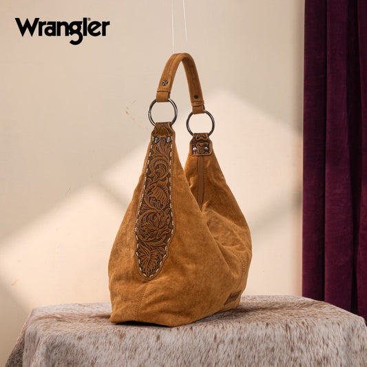 Wrangler Floral Tooled Hobo Bag with Pouch