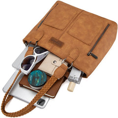 Wrangler Braided Detail Multi Pockets Concealed Carry Tote