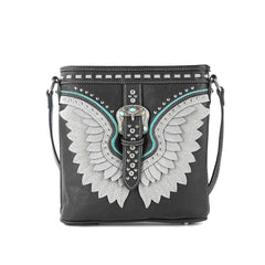 Montana West Purse American Bling Wing Buckle Concealed Carry Crossbody and Wallet Set - Cowgirl Wear