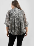 Plus Size Women Zebra Print Oversized 3/4 Sleeve Round Neck With Knot Blouse - Cowgirl Wear