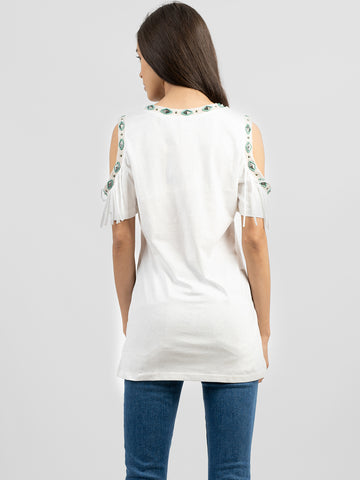 Women's Mineral Wash Bull Aztec Graphic Short Sleeve Tee - Cowgirl Wear
