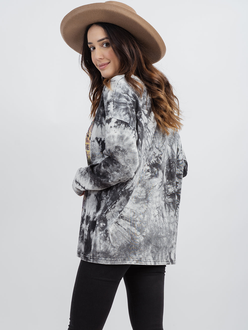 Delila Women Mineral Wash “Hells Pocket” Graphic Long Sleeve Shirt - Cowgirl Wear