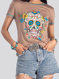 Women's Sugar Skull Short Sleeve Shirt - Cowgirl Wear
