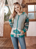 American Bling Women Patchwork Aztec Collection Hoodie - Cowgirl Wear