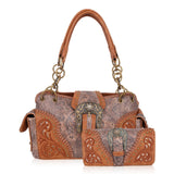 Montana West Buckle Collection Concealed Carry Women's Satchel and Wallet Set