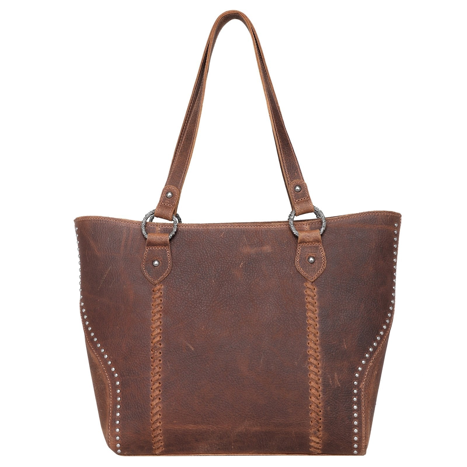 Montana West Genuine Leather Concealed Carry Tote Handbag For Women - Cowgirl Wear