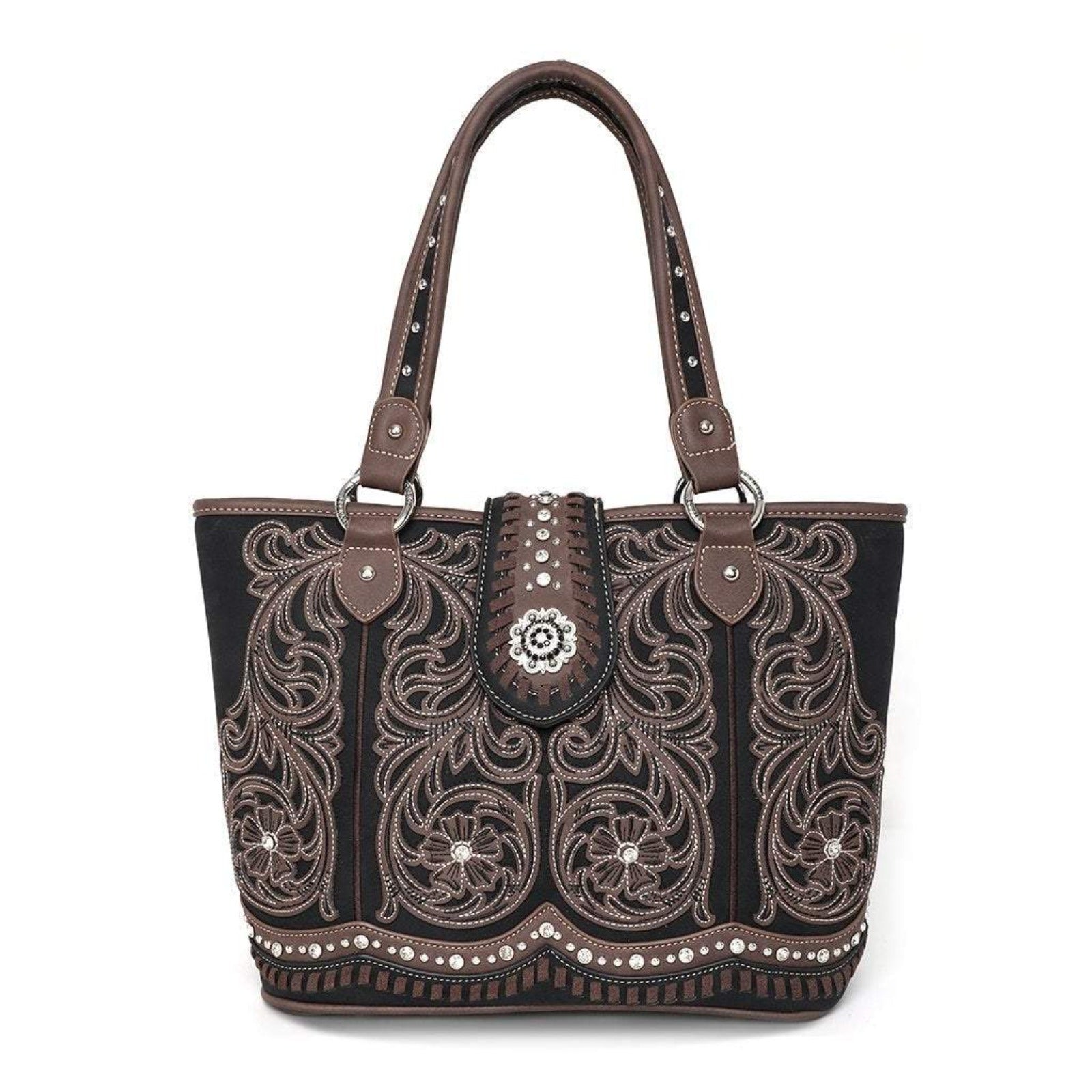 Montana West Embroidered Collection Concealed Carry Western Tote For Women - Cowgirl Wear