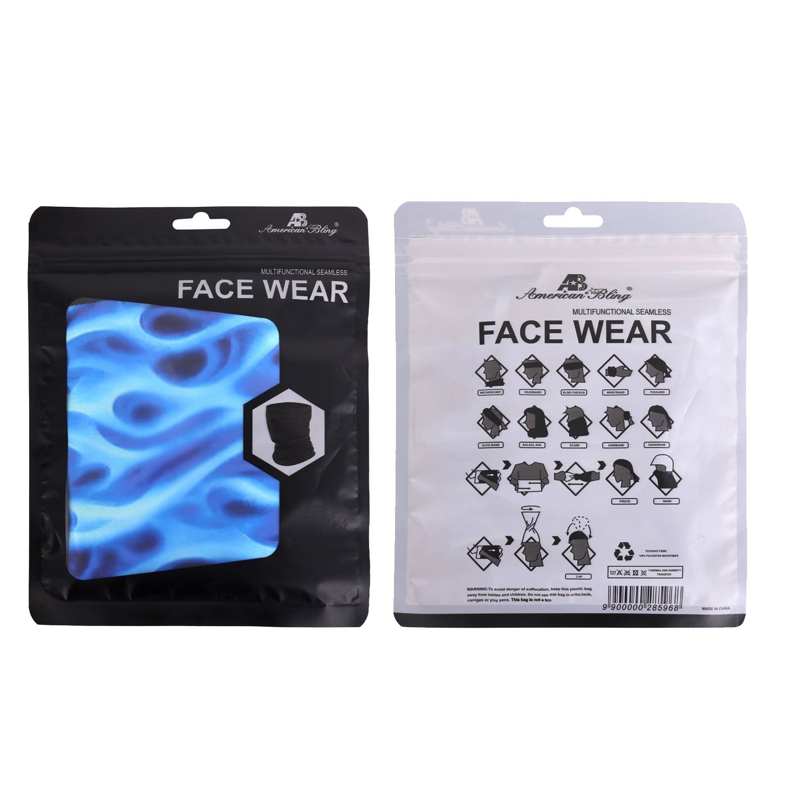 Camo Flag Design Print Neck Gaiter Face Mask Reusable, Washable Bandana /Head Wrap Scarf-1Pcs/Pack - Cowgirl Wear