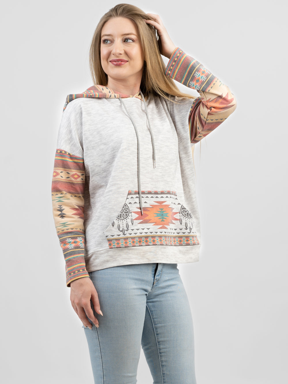 Women Aztec Graphic Hoodie - Cowgirl Wear