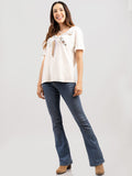 Women's Mineral Wash Feather Print Short Sleeve Tee - Cowgirl Wear