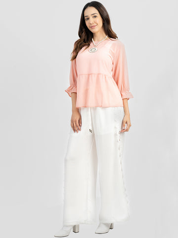 American Bling Women Silver Foil Printing Chiffion Blouse - Cowgirl Wear