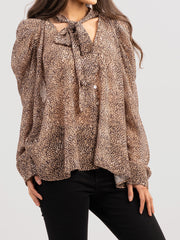 Women's Leopard Print Deep V Shirt - Cowgirl Wear