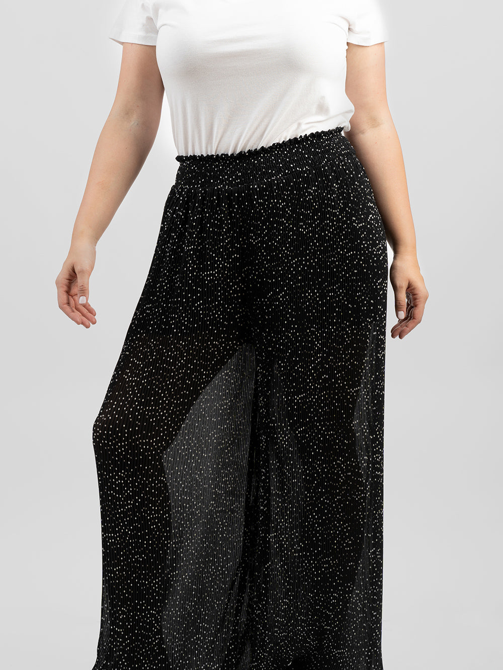 Plus Size Women Wide Leg Pliss Trousers - Cowgirl Wear