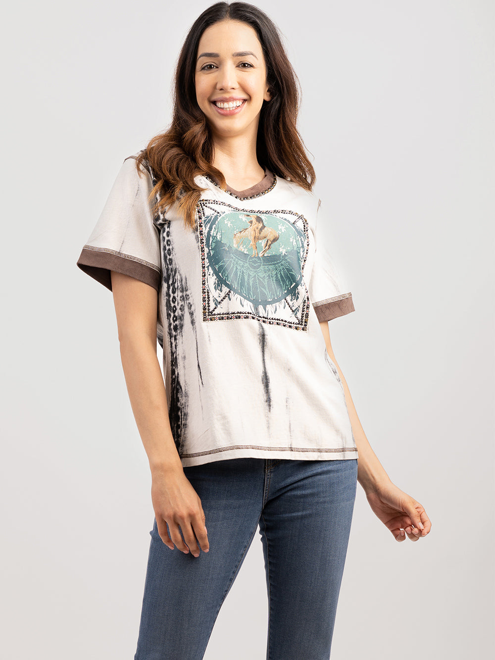 Women's Mineral Wash Rodeo Graphic Short Sleeve Tee - Cowgirl Wear