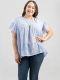Plus Size Women Line Graphic Loose Blouse Top - Cowgirl Wear