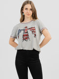 Women's Mineral Wash American Pride Wild Soul Graphic Short Sleeve Tee