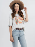Women's Mineral Wash "Motel" Graphic Short Sleeve Relaxed Fit Tee - Cowgirl Wear