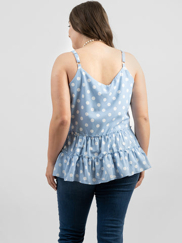 Plus Size Women Dotted Smock Layered Cami - Cowgirl Wear