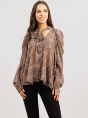 Women's Leopard Print Deep V Shirt - Cowgirl Wear