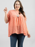 Plus Size Women Line Graphic Loose Blouse Top - Cowgirl Wear